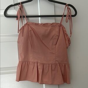 Express Pink Ruffle Strap Top